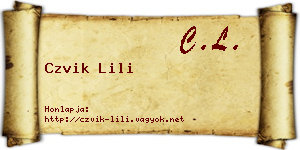 Czvik Lili névjegykártya